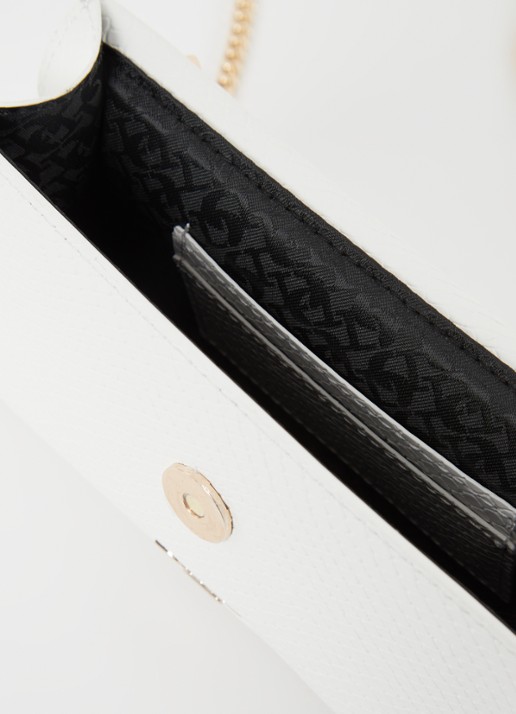 Dune London Bellini clutch met logo - detail 2 gebroken wit