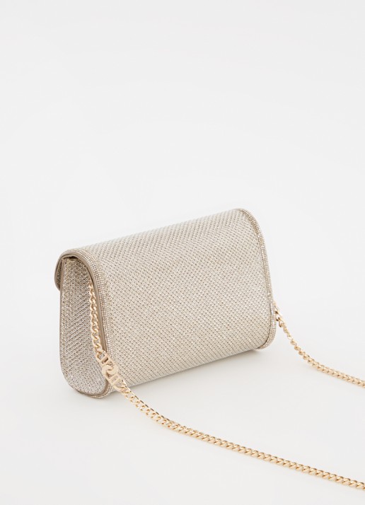 Dune London Bellini clutch met logo - achterkant 4 goud