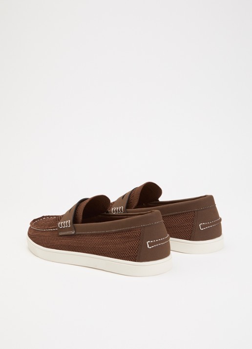 Dune London Benzy loafer met gebreid bovenwerk - achterkant 5 bruin