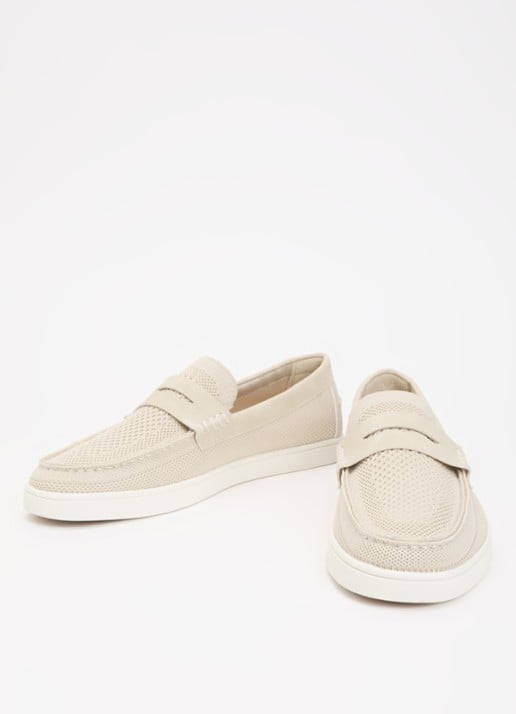 Dune London Benzy loafer met gebreid bovenwerk - detail 2 creme