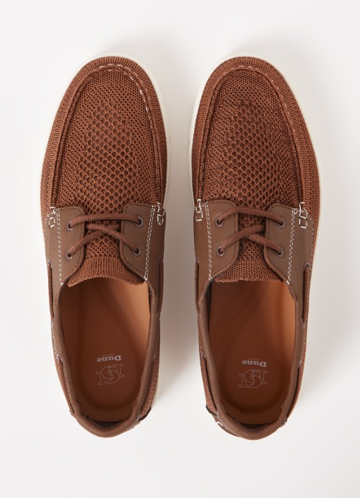 Dune London Blaizerss bootschoen met gebreid bovenwerk - detail 3 hazelnootbruin