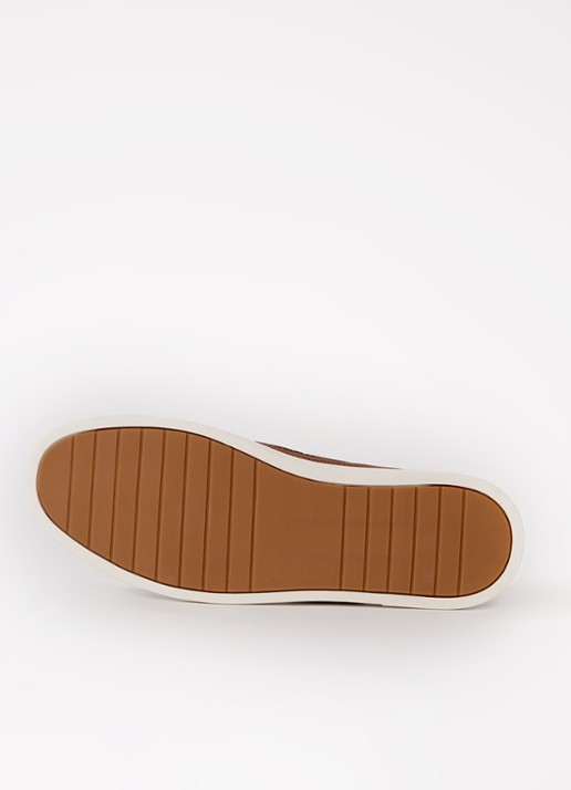 Dune London Blaizerss bootschoen met gebreid bovenwerk - detail 4 hazelnootbruin