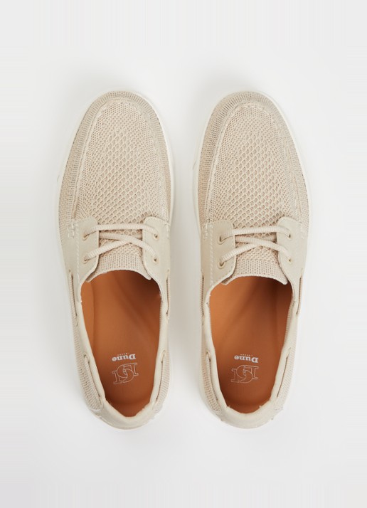 Dune London Blaizerss bootschoen met gebreid bovenwerk - detail 3 creme