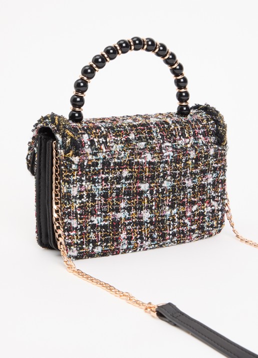 Dune London Blooms crossbodytas met afneembare schouderriem - achterkant 4 zwart