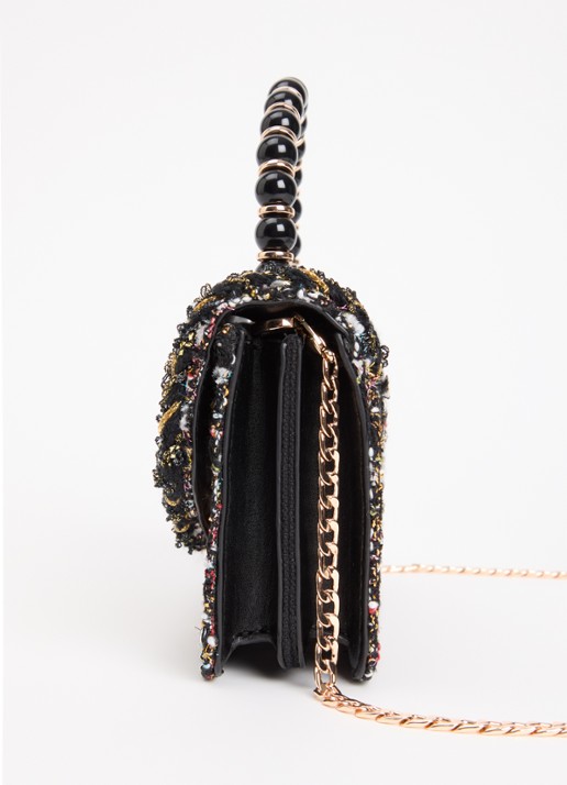 Dune London Blooms crossbodytas met afneembare schouderriem - detail 9 zwart