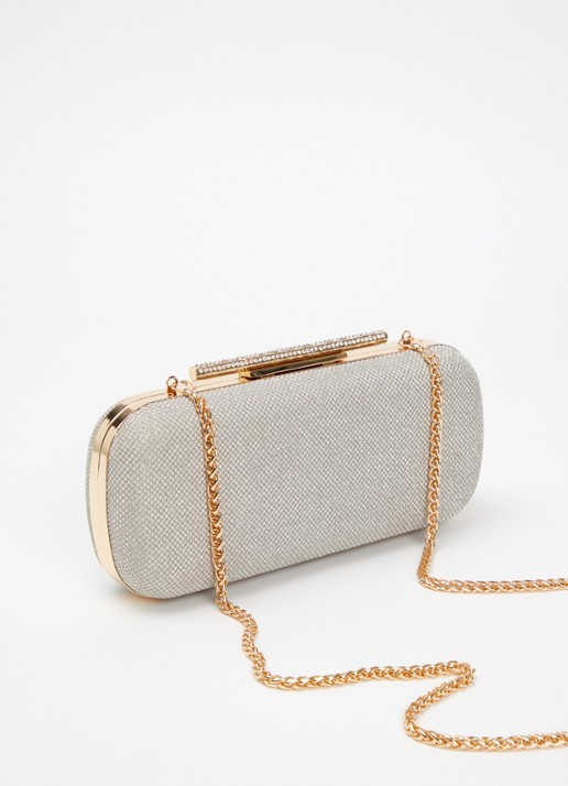 Dune London Body clutch van leer - achterkant beige