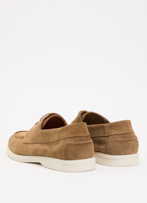 Dune London Boldman bootschoen van suède - achterkant 5 camel