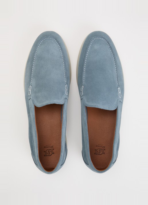 Dune London Boltman loafer van leer - detail 2 lichtblauw