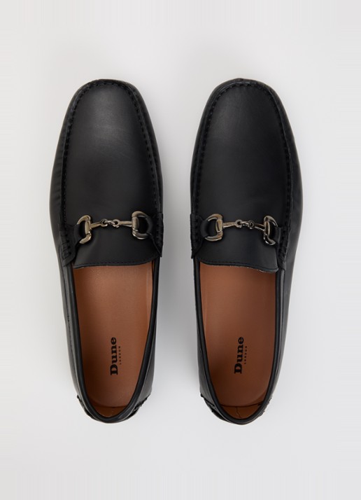 Dune London Brackon mocassins van leer - detail 2 zwart