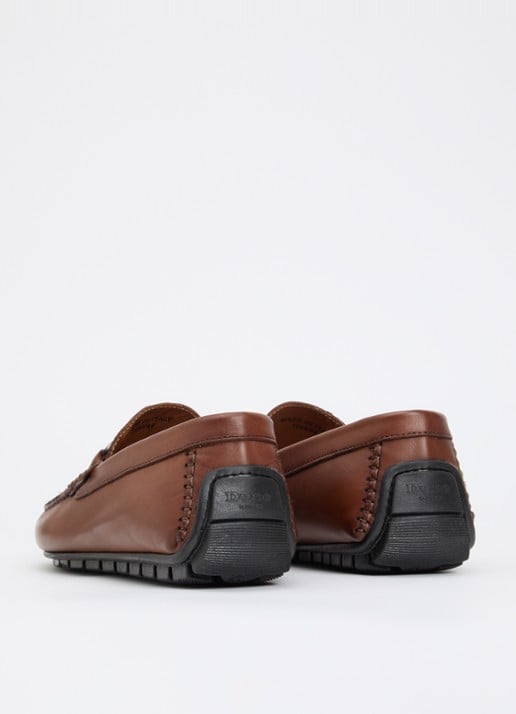 Dune London Brackon mocassins van leer - achterkant 5 cognac