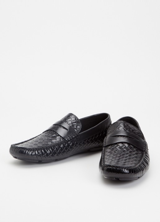 Dune London Bradlay moccasin van leer - detail 2 zwart