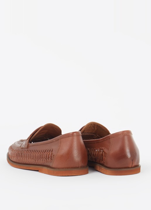 Dune London Brickles loafer van leer - detail 2 bruin