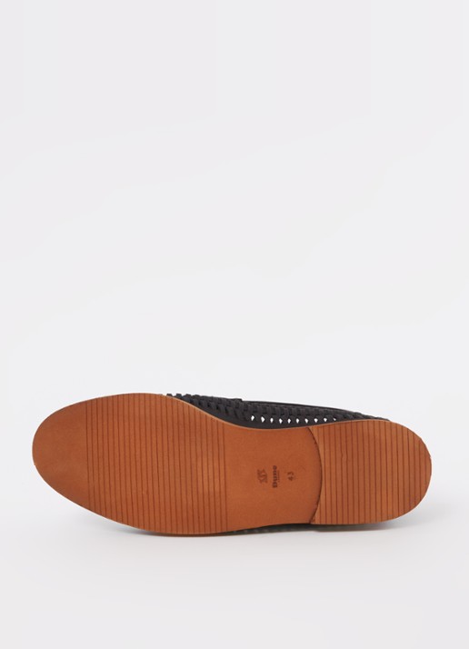 Dune London Brickles loafer van leer - detail 4 donkerblauw