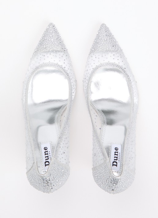 Dune London Brightest pump van mesh met strass - detail 3 zilver