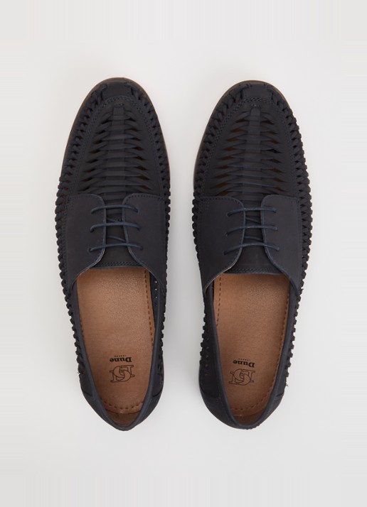 Dune London Brinkle bootschoen van nubuck - detail 3 donkerblauw