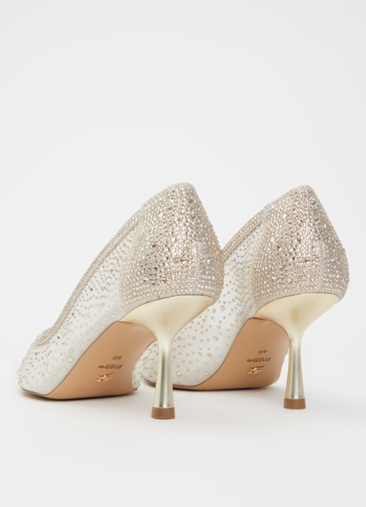 Dune London Brivelle pump van mesh met strass - achterkant 4 goud