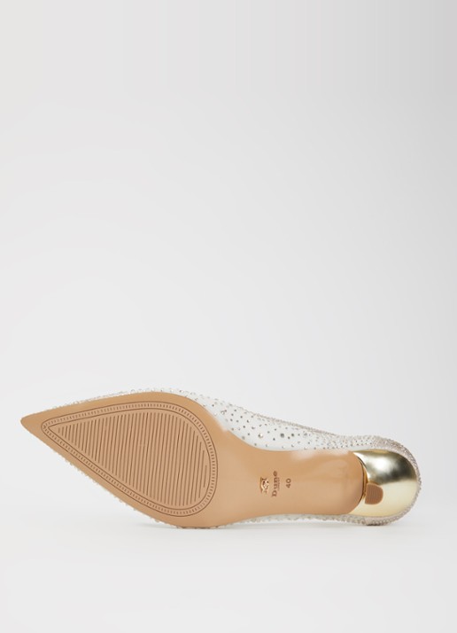 Dune London Brivelle pump van mesh met strass - detail 3 goud