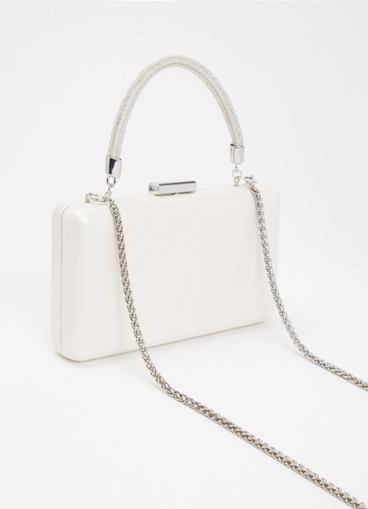Dune London Brunch clutch met afneembare schouderriem - achterkant wit