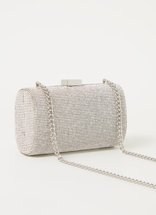 Dune London Bryannies clutch met strass - achterkant 4 zilver