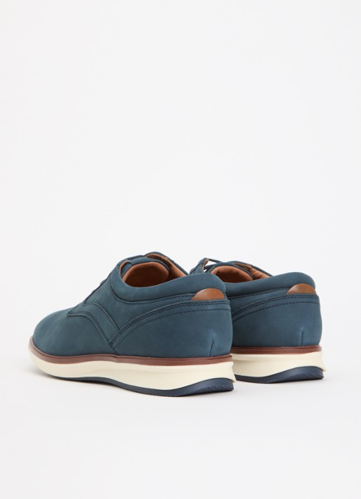Dune London Brydon veterschoen van leer - achterkant blauw