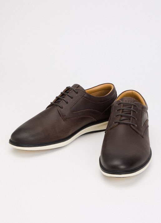 Dune London Brydon veterschoen van leer - detail 514dark brown-leather