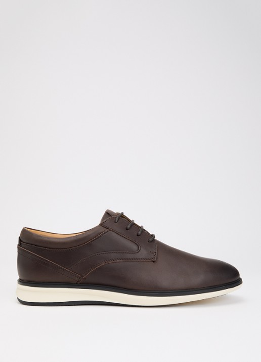 Dune London Brydon veterschoen van leer - voorkant 5 514dark brown-leather
