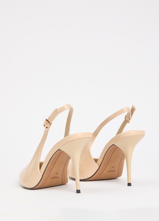 Dune London Cai slingback van leer  - achterkant 2 creme