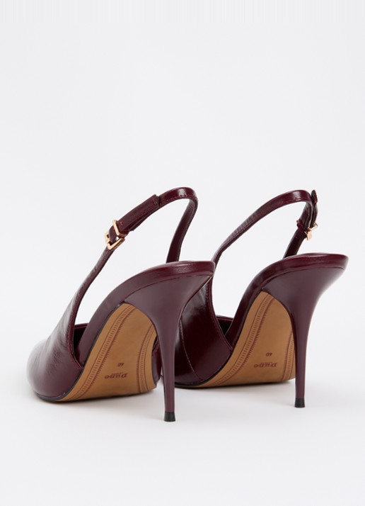 Dune London Cai slingback van leer  - achterkant 2 bordeauxrood
