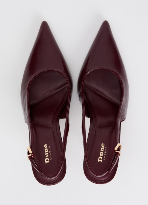 Dune London Cai slingback van leer  - detail 4 bordeauxrood