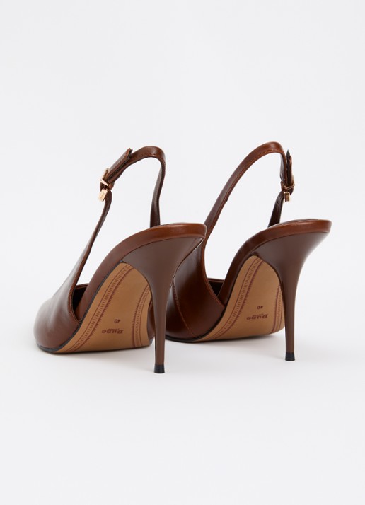Dune London Cai slingback van leer  - achterkant bruin