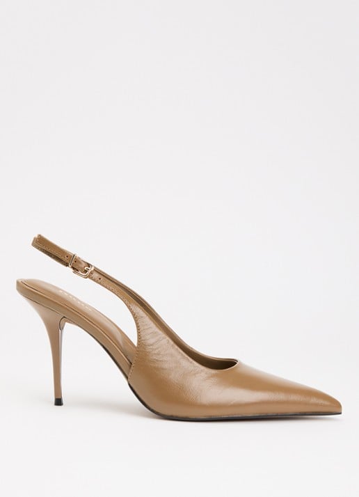 Dune London Cai slingback van leer  - voorkant 5 camel