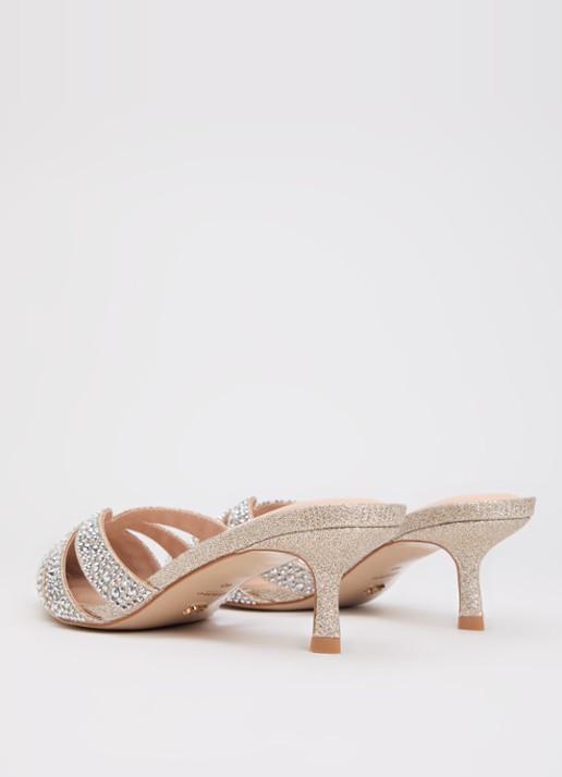 Dune London Calla muiltje met strass - achterkant 2 goud