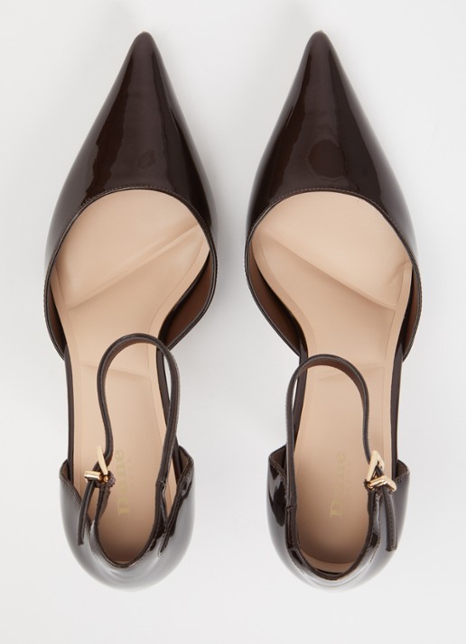 Dune London Calmness sandalette - detail 4 donkerbruin - lak