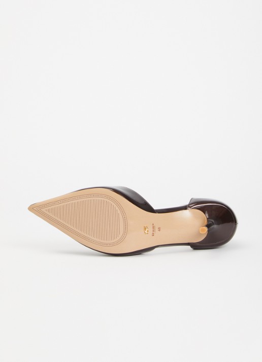 Dune London Calmness sandalette - detail 5 donkerbruin - lak