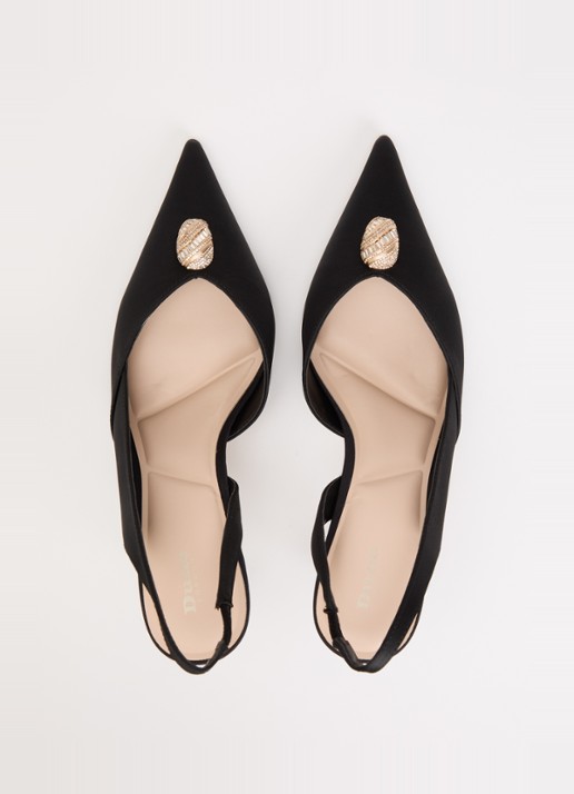Dune London Camara slingback van satijn - detail 4 zwart