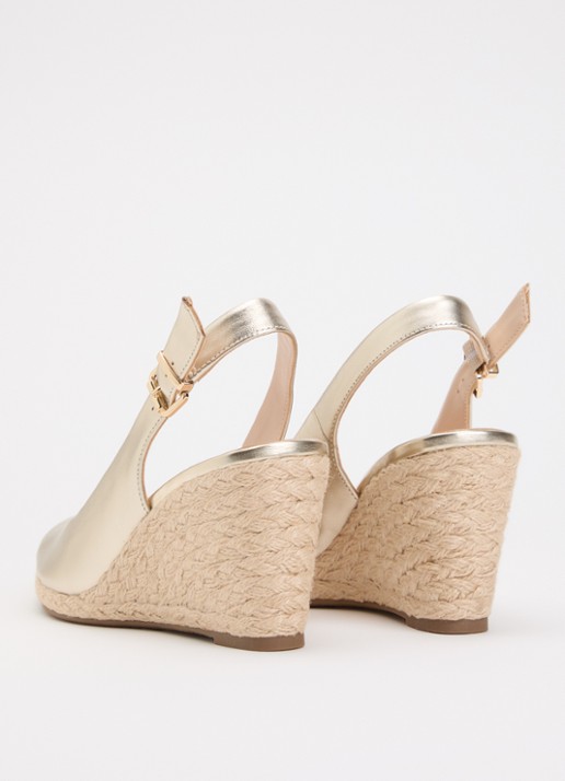 Dune London Capable sleehak van leer met metallic finish - achterkant goud