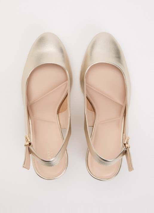 Dune London Capable sleehak van leer met metallic finish - detail 4 goud