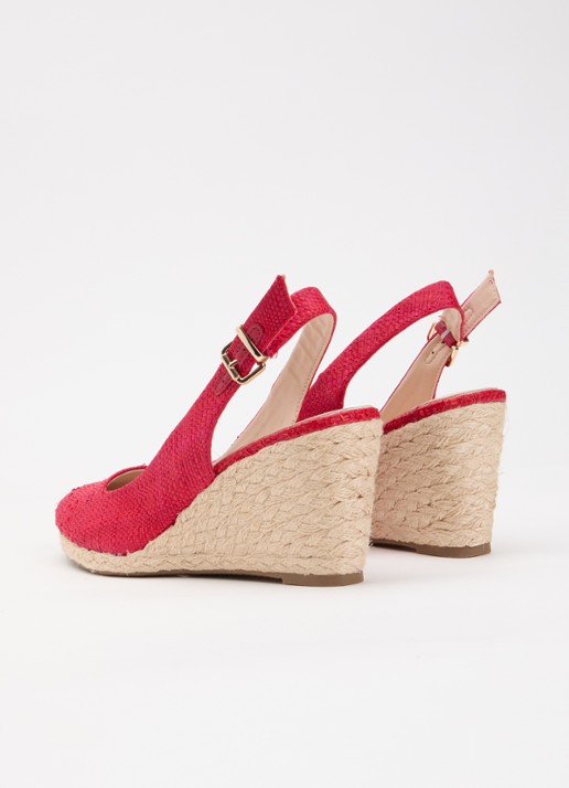 Dune London Capable sleehak van leer met metallic finish - achterkant rood