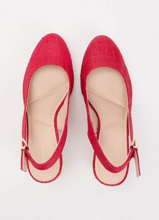 Dune London Capable sleehak van leer met metallic finish - detail 3 rood