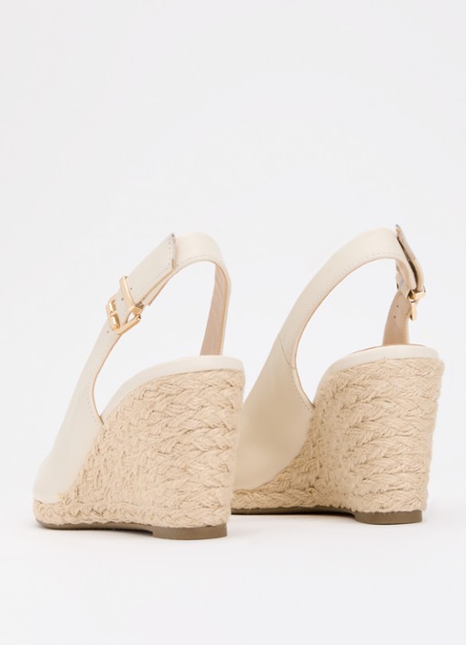 Dune London Capable sleehak van leer met metallic finish - achterkant ivoor
