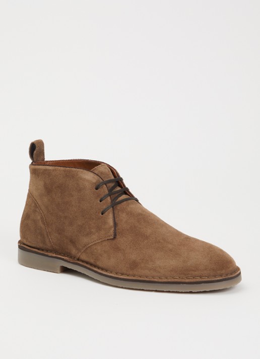 Dune London Cashed veterschoen van leer  - voorkant 4 lichtbruin