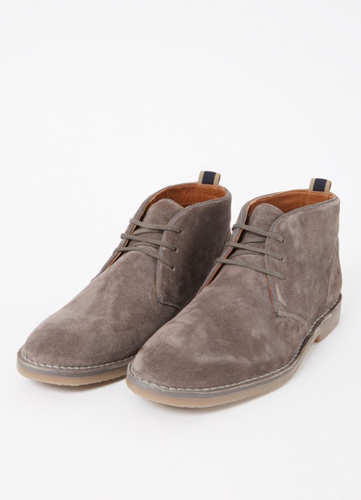 Dune London Cashed veterschoen van leer  - detail taupe