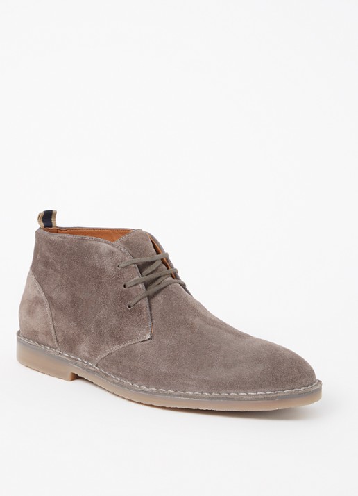 Dune London Cashed veterschoen van leer  - voorkant 5 taupe