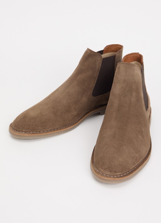 Dune London Cashy chelsea boot van suède - detail lichtbruin