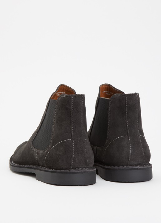Dune London Cashy chelsea boot van suède - achterkant 4 grijs