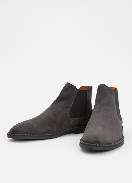 Dune London Cashy chelsea boot van suède - detail 2 grijs