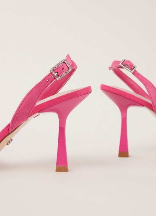 Dune London Casis slingback van suède - detail roze