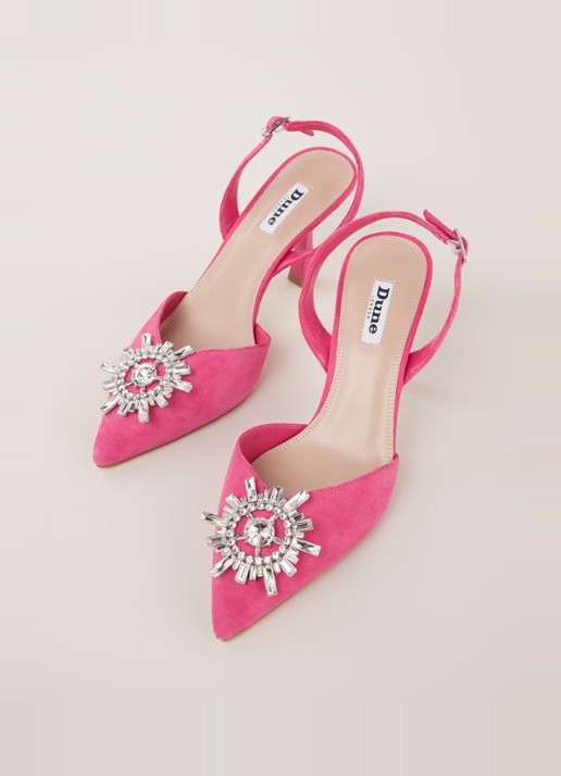 Dune London Casis slingback van suède - detail 2 roze