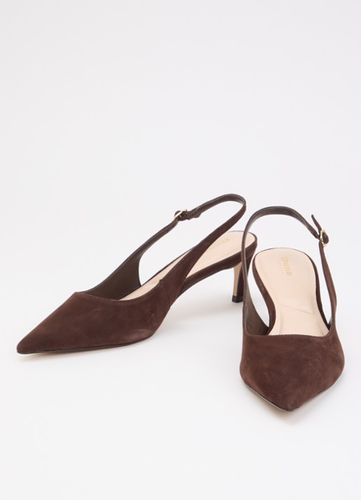 Dune London Celinna slingback van lakleer - detail bruin