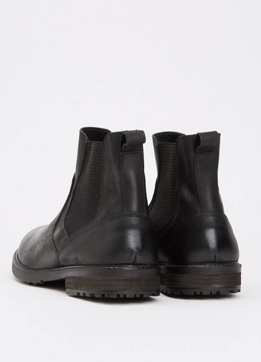 Dune London Champy chelsea boot van leer - achterkant zwart